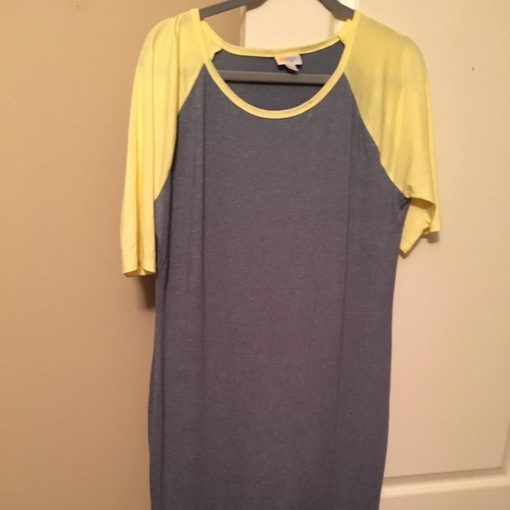 NWOT LuLaRoe Julia Periwinkle and pale yellow XL